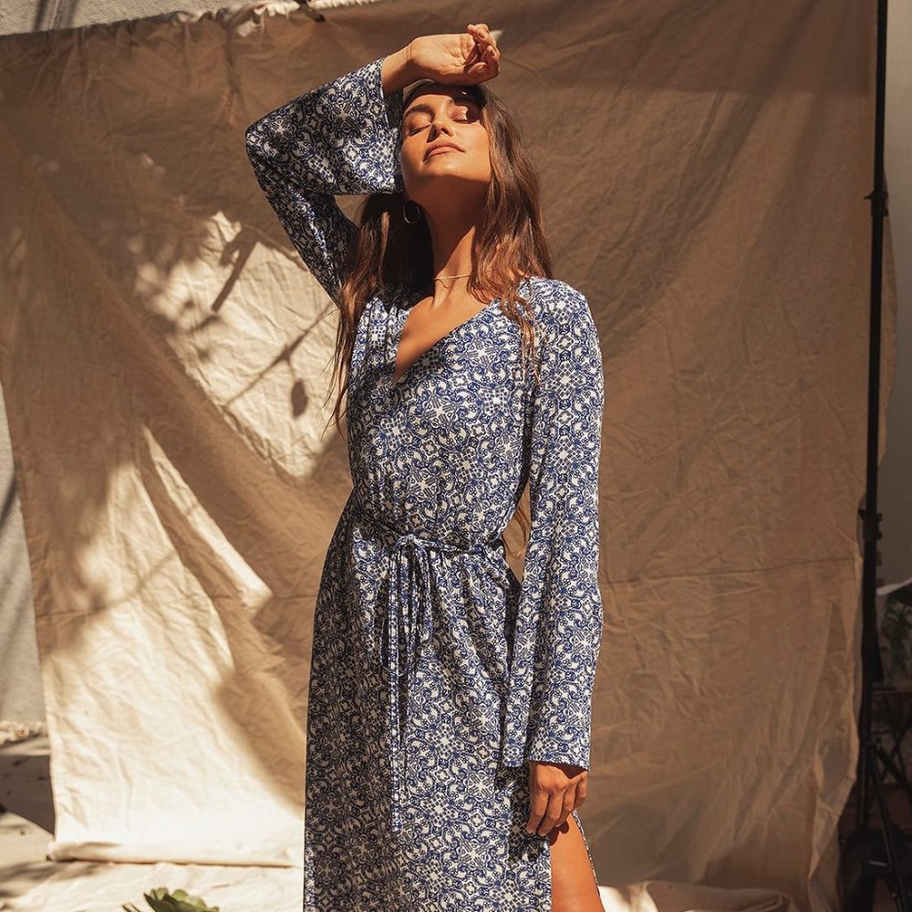 Mandala Daydream Blue Print Maxi Dress